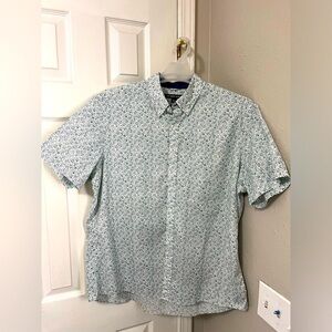 NWOT- Michael Kors mens trim stretch untucked green and white floral shirt XXL